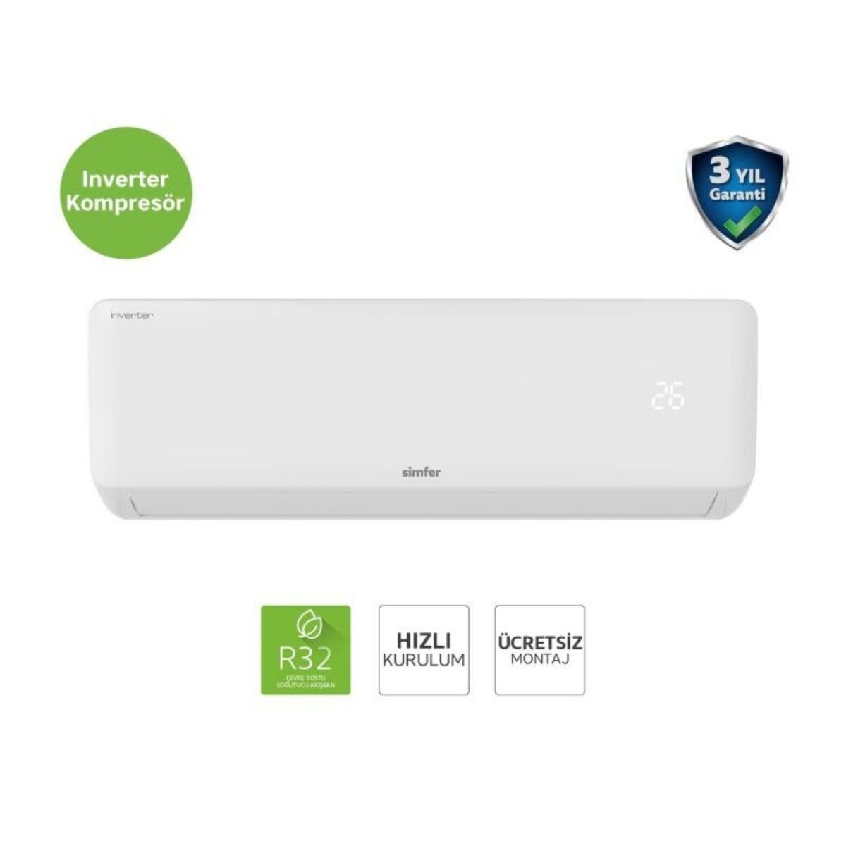 Simfer SV-4101I A++ 12000 BTU Inverter Duvar Tipi Klima