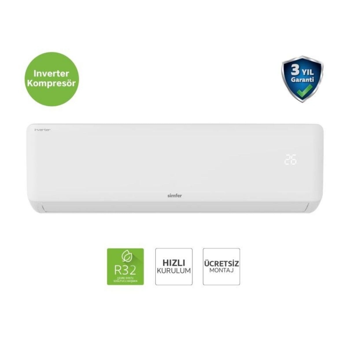 Simfer SV-4102I A++ 18000 BTU Inverter Duvar Tipi Klima