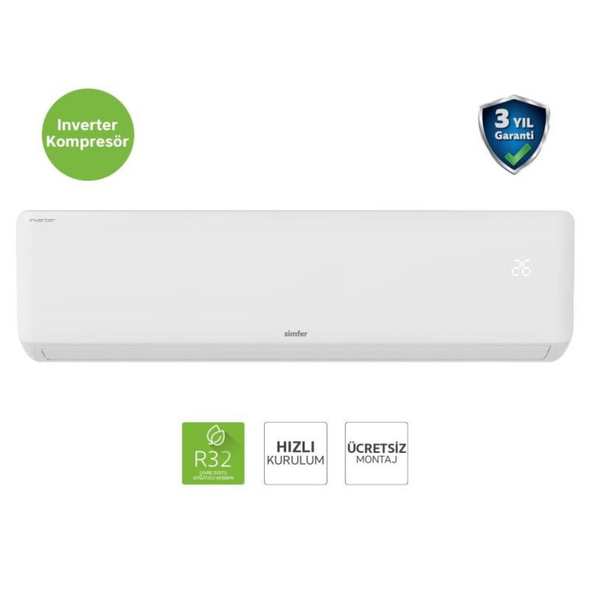 Simfer SV-4103I A++ 24000 BTU Inverter Duvar Tipi Klima