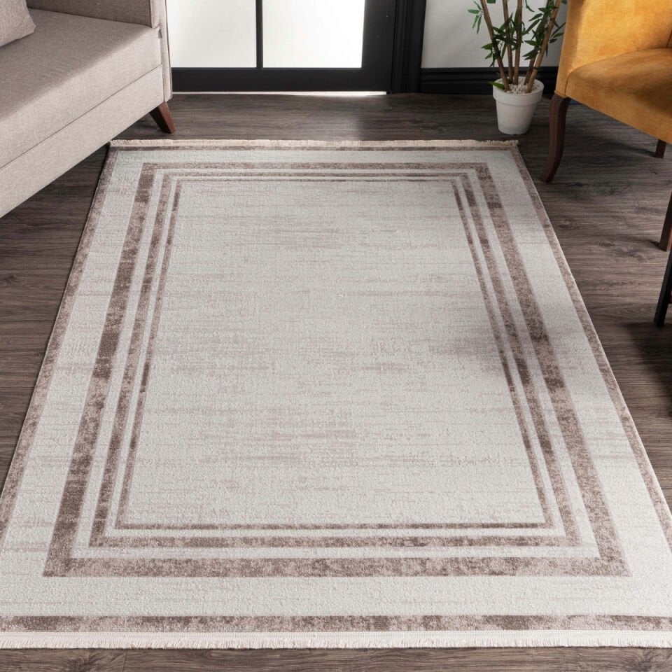 Kreasyon Nar A0230 Bej Uzun Ömürlü Yumuşak Dokulu Halı 200x290