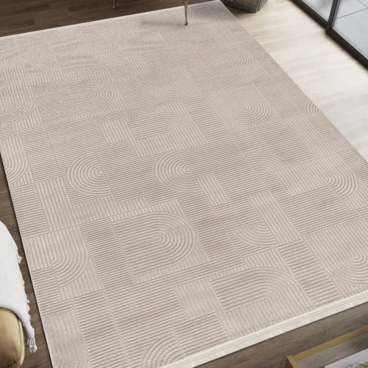 Kreasyon Akasya AK008 Vizon Uzun Ömürlü Yumuşak Dokulu Halı 200x290