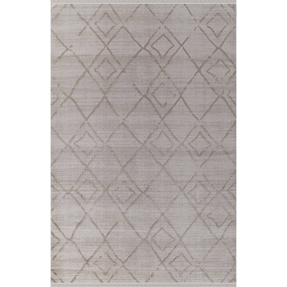 Kreasyon Akasya AK014 Bej Uzun Ömürlü Yumuşak Dokulu Halı 200x290