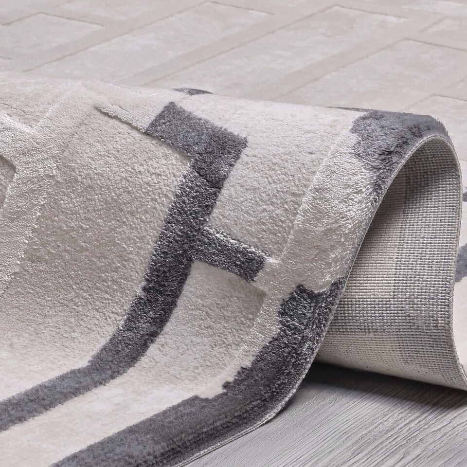 Kreasyon Elkenz 7560 Ekru Uzun Ömürlü Yumuşak Dokulu Halı 200x290