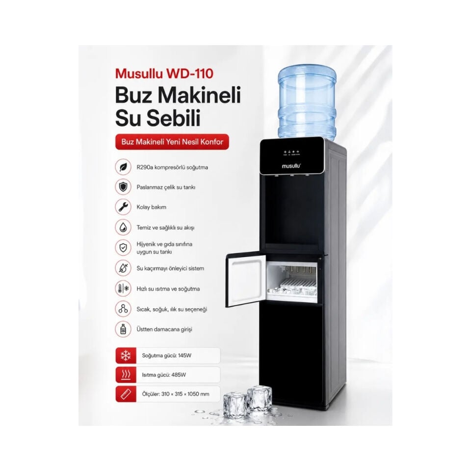 Musullu WD-110 Buz Makineli Su Sebili